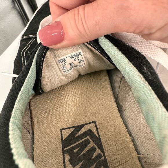 Vans Old Skool Skateboard Low Top Sneakers Black & Mint Size 7M / 8.5W - Picture 2 of 7